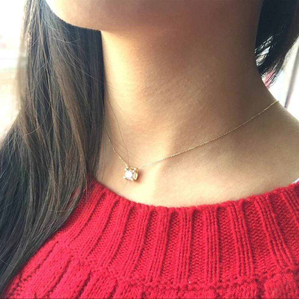 14kt solid yellow gold necklace with diamond lab made 1 carat total weight - Picture 2 of 5